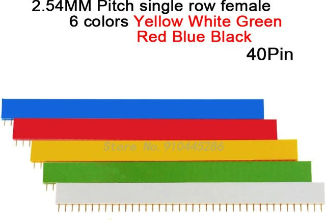 10er Set PUMUDDSY Einreihige weibliche Pin Buchsen, 2,54 mm Pitch, 40-polig, Farbe: Rot, für Arduino und PCB-Anwendungen - Bild 1