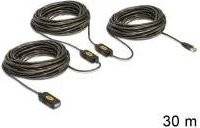 DeLOCK USB 2.0 Verlängerungskabel Schwarz, USB Typ A auf USB Typ A, 4-polig, aktives Kabel mit Signalregenerierung, Länge: 30,0 m - Bild 1