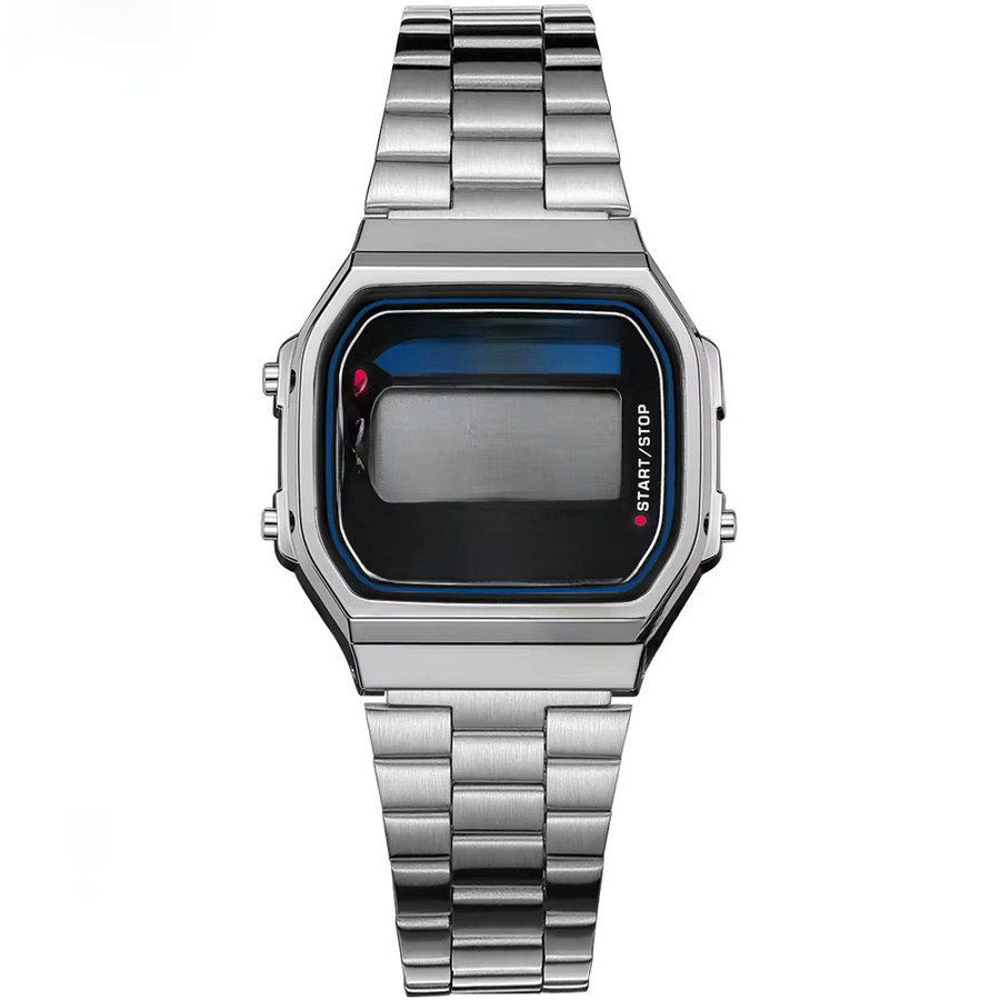 Casio Digitaluhr, Quarz, Edelstahl, Silber, Herren - Bild 6