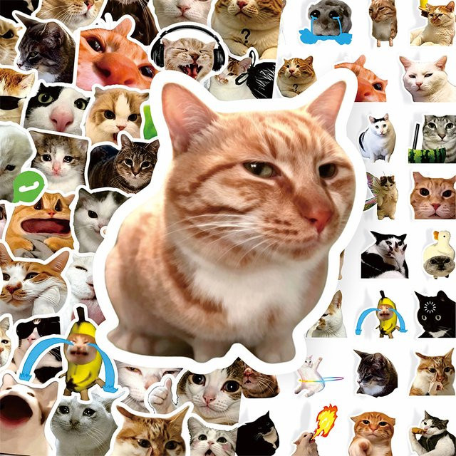 Rspctou Katzen-Graffiti-Aufkleber, Kawaii Cartoon-Aufkleber, multicolour - Bild 1
