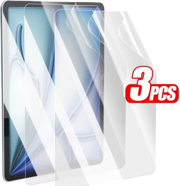 3er-Pack HD PET Displayschutzfolie für Apple iPad Mini 6, Air 5, 4, 3, Pro 11 und 12,9 Zoll sowie iPad 10, 9, 8, 7, 6 und 5 Generation, transparent - Bild 1
