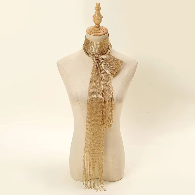 LAVEN Schal, Gold Faden Quaste, Silber, Damen, 160*8 cm - Bild 2