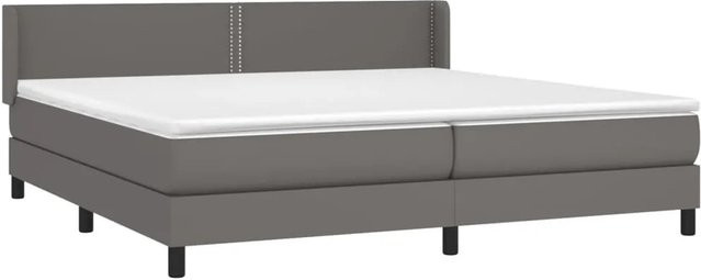 vidaXL Boxspringbett Hybrid mit Matratze und Taschenfederkern in Grau und Weiß, B/T/H: 200 x 200 x 78 cm - Bild 1