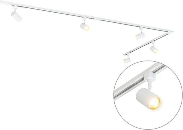 QAZQA Modernes Schienensystem Jeana in Weiß mit 5 dimmbaren Spots, 1-phasig, GU10 - Bild 1
