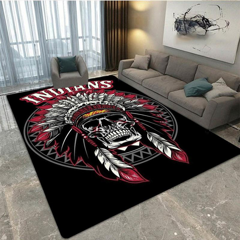 BestDream008 Retro-Plüschteppich mit Indian Motorcycles-Motiv, Mehrfarbig, B/B: 60 x 40 cm - Bild 1