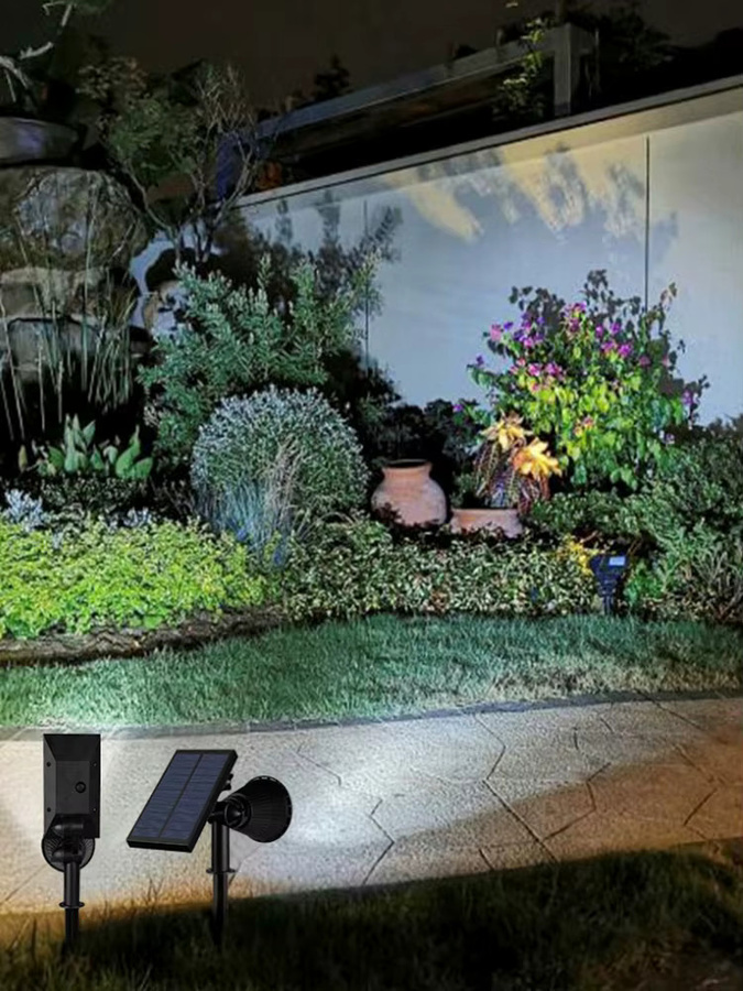 DOUWENXI Solar Garten Spot Licht RGB LED Outdoor Bodenlampe Schwarz Wasserdicht - Bild 7
