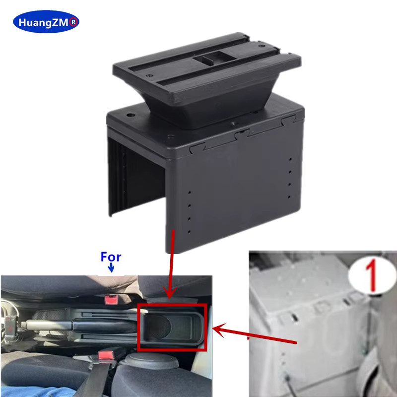 HuangZM Armlehne Box für Fiat Grande Punto mit USB-C Anschluss in Schwarz zur Nachrüstung als zentrale Ablagebox - Bild 2
