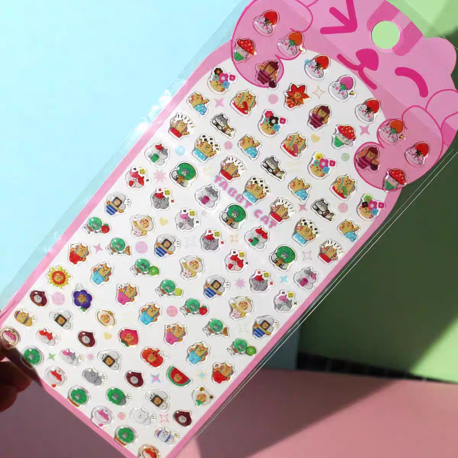 4er-Set Kristall-Tropfen-Aufkleber mit Tier-Motiven Krokodil und Katze in Multicolour für Scrapbooking und Tagebuch - Bild 2
