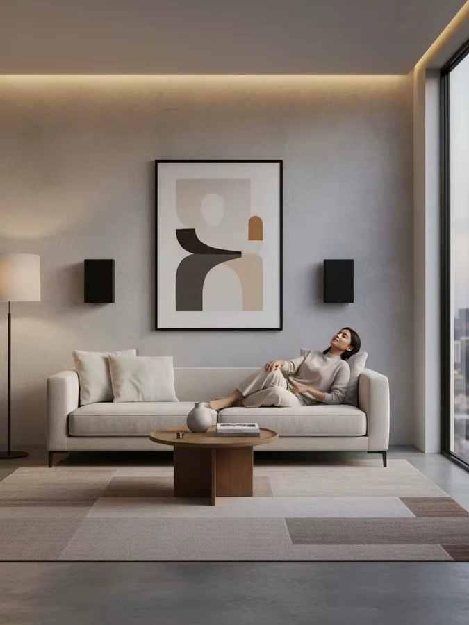 Herdio Heimkino-Lautsprecher 240W Ultra-Schlank Wandmontierbar, 2 Stück, Schwarz - Bild 5