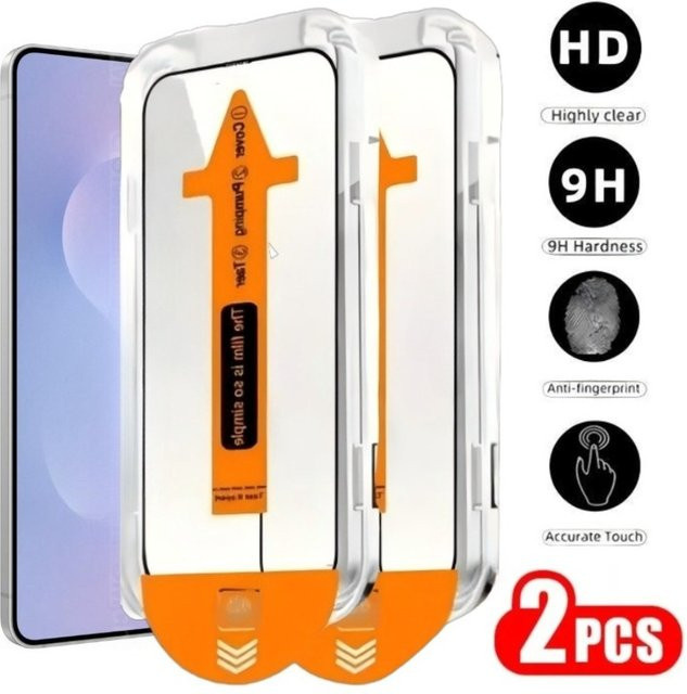 2 Stück ultraklare Displayschutzfolie aus gehärtetem Glas für Samsung Galaxy S25 Edge S24 S23 Ultra S22 S21 Plus S24 FE, transparent - Bild 1