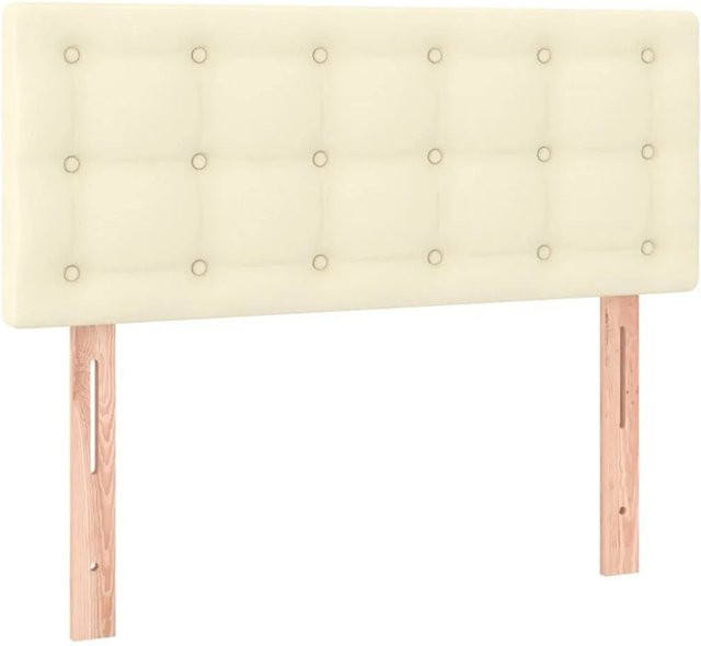 vidaXL Kopfteil in Creme mit Kunstleder und Lärchenholz, B/H: 100 x 78/88 cm - Bild 1