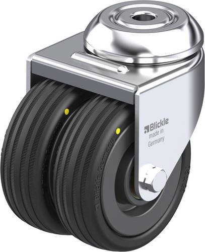 Blickle Doppel-Lenkrolle 75K-EL in Schwarz und Grau mit 75mm Rad-Durchmesser und 90kg Tragfähigkeit - Bild 1