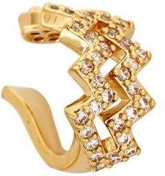 Ohrringe Earcuffs, Messing, Zirkonia, beige, Damen - Bild 1