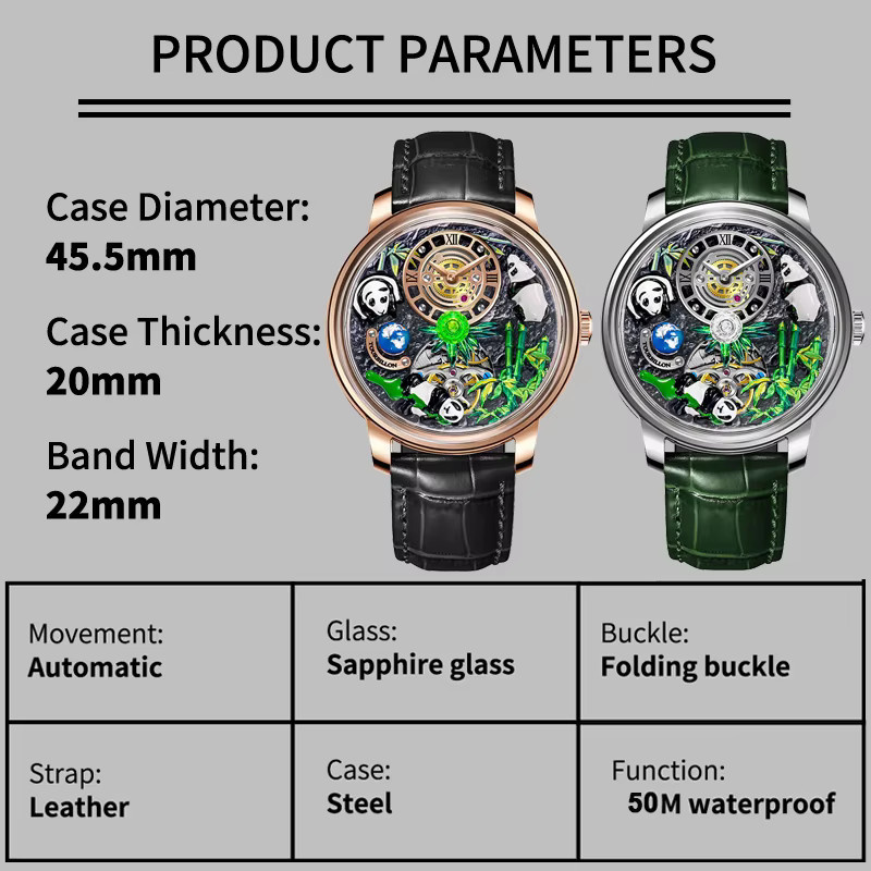 PINDU Armbanduhr Automatik, Edelstahl, Silber, Herren - Bild 4