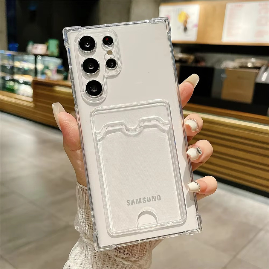 Stoßfeste transparente Handyhülle mit Kartenfach für Samsung Galaxy S24 Ultra, S24 Plus 5G, S23 FE, S22 und S21 - Bild 2
