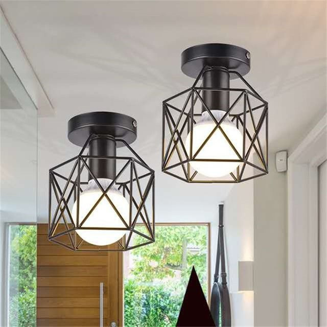 SUNMEIYI Nordic LED-Deckenleuchte aus Schmiedeeisen in Schwarz mit E27 Fassung - Bild 1