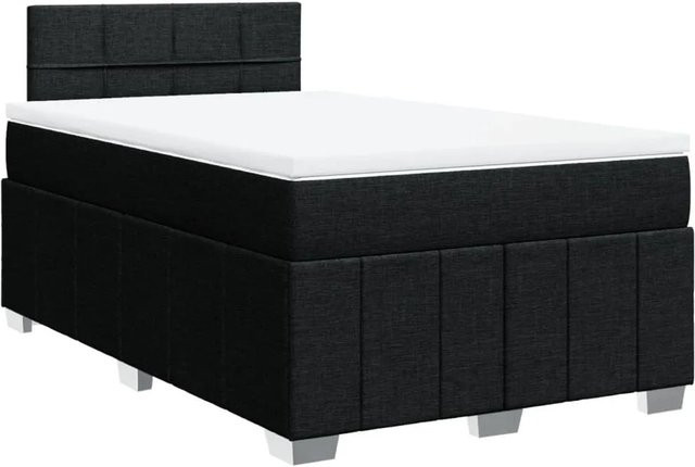 vidaXL Boxspringbett mit Matratze Schwarz B/T/H: 120 x 190 x 76,7 cm - Bild 1