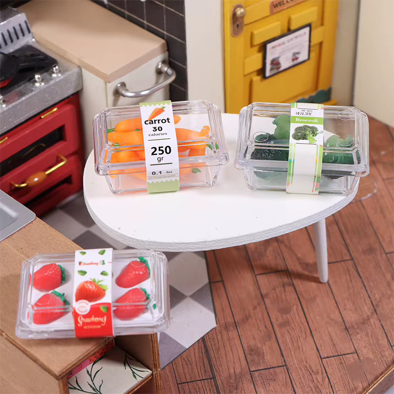 Gemüse Obst Modell mit Klar Box, Puppenhaus Zubehör, 1-teiliges Set - Bild 3