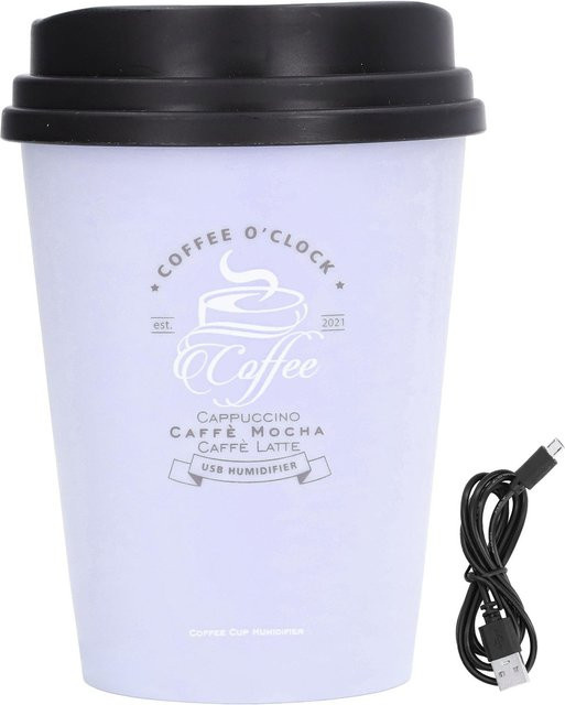Neoglint USB Luftbefeuchter in Kaffeetassen-Design, violett, 300 ml - Bild 1