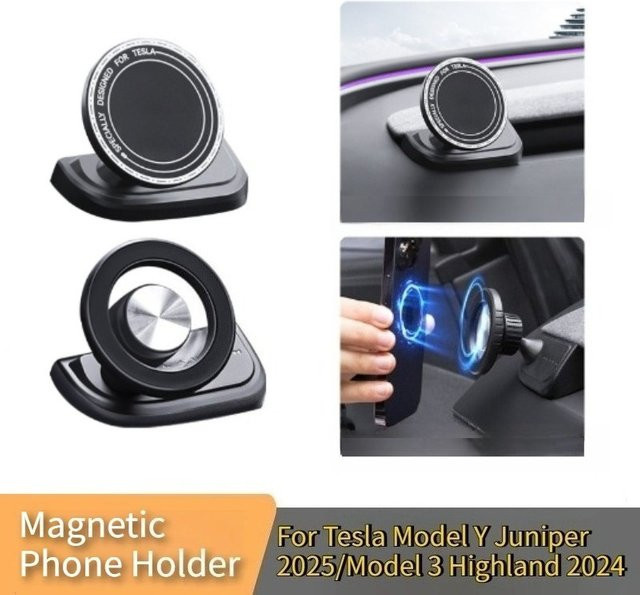 YouGallop Magnetische Handyhalterung für Tesla Model Y, Model Y Juniper und Model 3 Highland in Schwarz - Bild 1