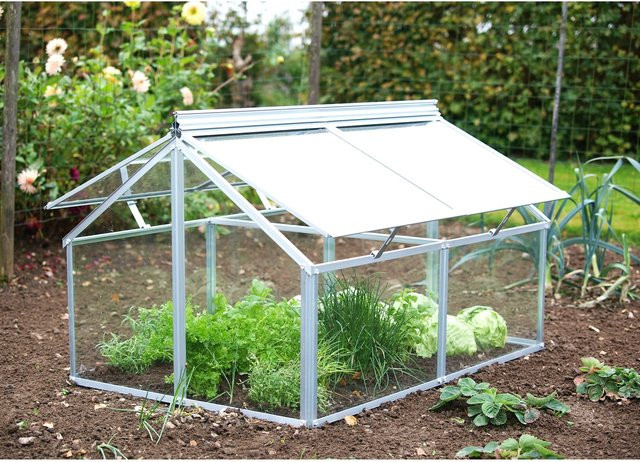 Vitavia Frühbeet Gaia Jumbo aus Aluminium mit ESG-Glas in Silber, B: 83 cm, T: 119 cm, H: 72 cm - Bild 1