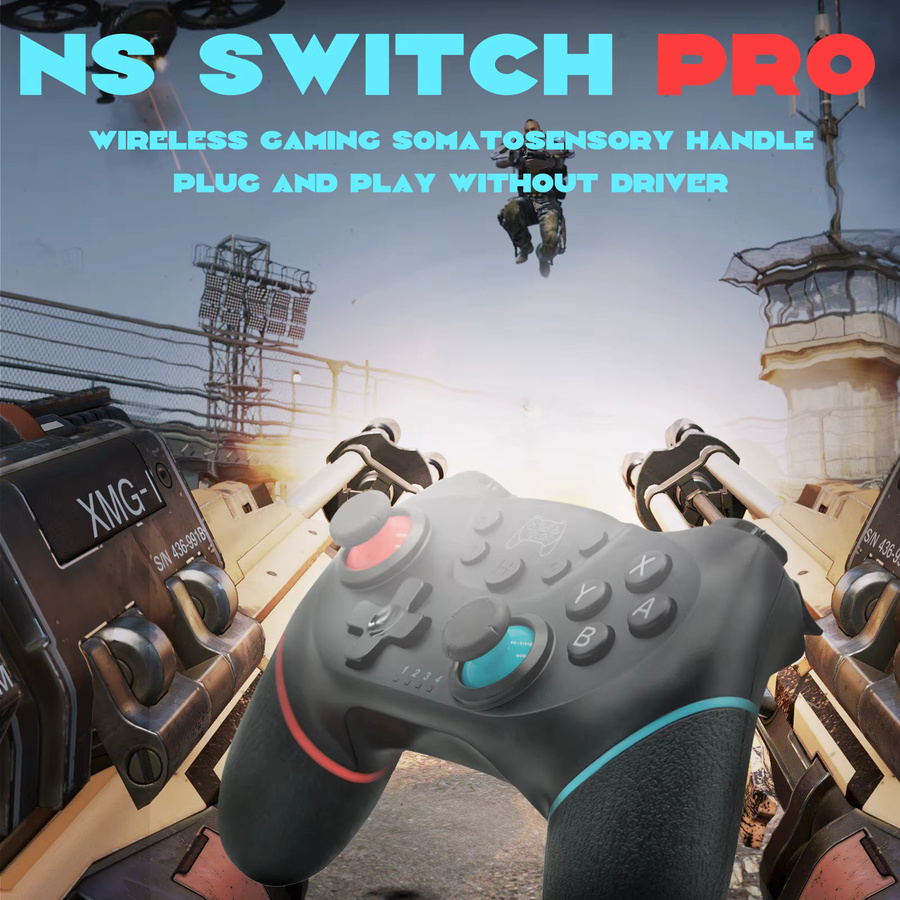 AyeBeau Bluetooth Wireless USB Controller Kit für Nintendo Switch, OLED und Lite sowie PC, Gamepad Joystick mit Trigger und Command Funktionen in Schwarz und Rot - Bild 4