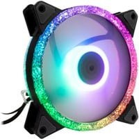 Argus RS-071 RGB Gehäuselüfter in Schwarz mit Multicolour-Beleuchtung, B/T/H: 12 x 12 x 2,5 cm - Bild 1