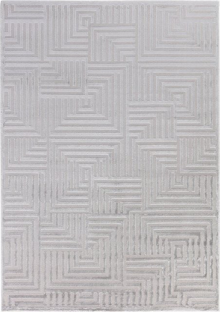 Ayyildiz Kurzflorteppich Sahara in Silber im Boho-Stil, B: 140 cm, T: 200 cm - Bild 1