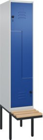 C+P Z-Spind Classic PLUS Sitzbank mit 2 Fächern und Sicherheits-Drehriegel, Buche-Hartholz, B/T/H: 212 x 40 x 81,5 cm - Bild 1