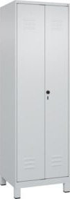 C+P Wäsche- und Kombispinde Classic PLUS mit 2 Abteilen, Füße, Sicherheits-Drehriegel, Farbe RAL 7035 Lichtgrau, H x B x T: 195 x 60 x 50 cm - Bild 1