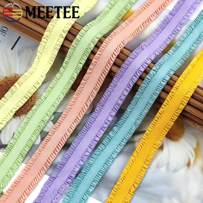 Meetee Bunte Stretchbänder zum Nähen, 13 mm Breite, Grau und Mehrfarbig - Bild 2