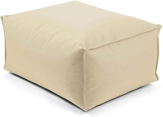 mokebo Outdoor Pouf Hocker in Beige mit EPS-Perlen Füllung - Bild 1