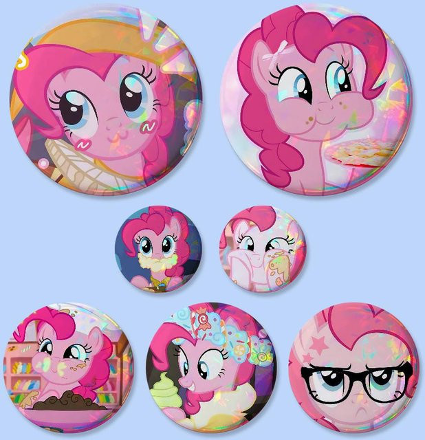 Brosche P-Pinkie P-PieS, Runde Cosplay-Pins - Bild 1
