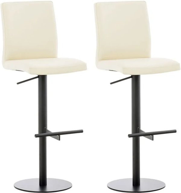 CLP 2er Set Barhocker Cadiz mit Kunstlederbezug in Creme und Schwarz - Bild 1