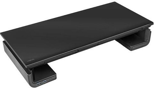 LogiLink BP0141 Monitor-Erhöhung mit USB-A und USB-C Anschlüssen in Schwarz - Bild 1