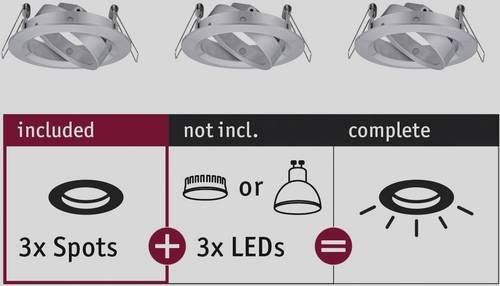 Paulmann Choose Einbauring 3er Set 10W Aluminium Silber (gedreht) - Bild 1