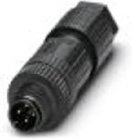 Phoenix Contact 1424691 Sensor-Aktor-Steckverbinder M12 unkonfektioniert, 4 Polzahl, Schwarz - Bild 1