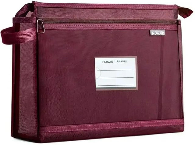 CICI Global Home Doppellagige A4 Netztasche mit Reißverschluss zur Dokumentenaufbewahrung in Rot - Bild 1