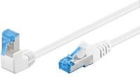 goobay Patchkabel Cat.6a S/FTP PiMF mit RJ45-Stecker 90 Grad Winkel in Weiß, Länge: 0,5 m - Bild 1