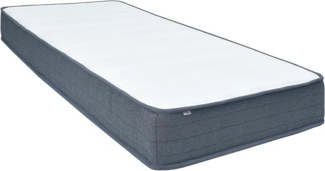 vidaXL Boxspringbett-Matratze mit Taschenfedern in Weiß und Dunkelgrau, H2, B/T/H: 200 x 90 x 20 cm - Bild 1