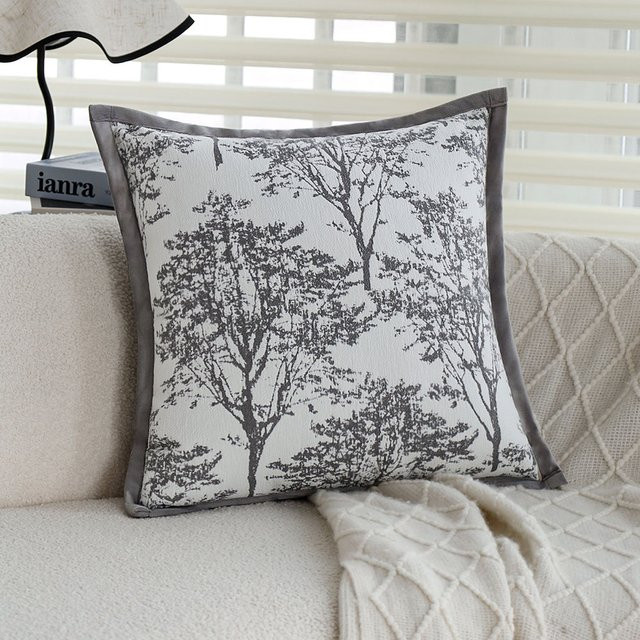 CANIRICA Jacquard-Kissenbezug in Grau im skandinavischen Design, quadratisch, B/T/H: 45 x 45 x 45 cm - Bild 1