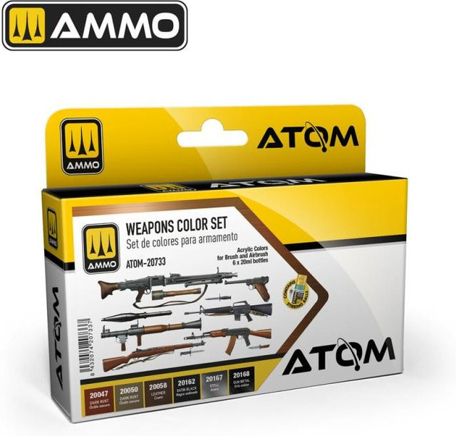AMMO by MIG Jimenez ATOM Weapons Color Set, Bunt / Mehrfarbig - Bild 1
