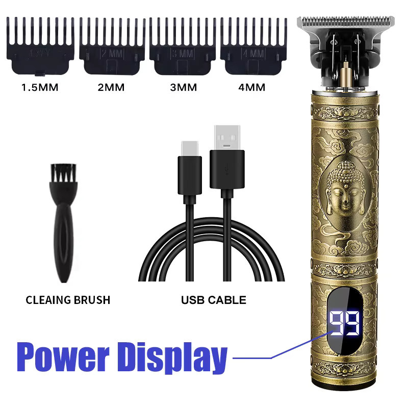 XMSJ Professioneller Haar Clipper Vintage T9 Bartrasierer für Männer in Gold - Bild 2