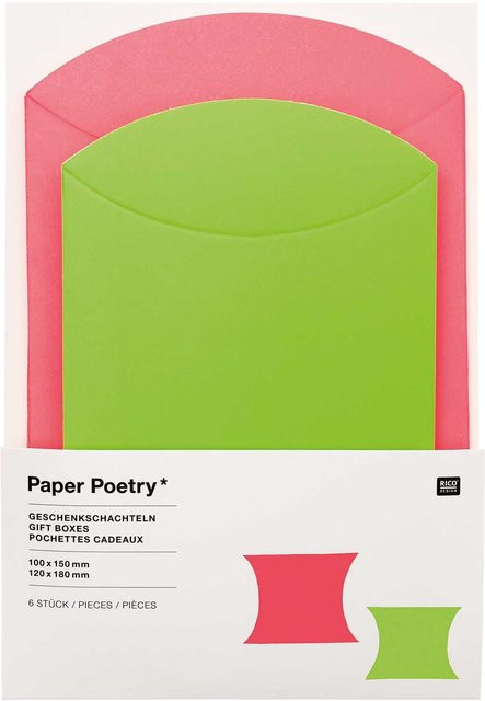 Rico Design Paper Poetry Geschenkschachteln Set 6 Stück Neon Grün-Pink Multicolour - Bild 1