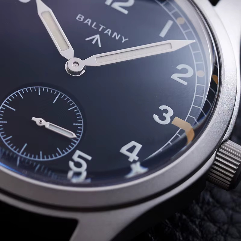 Baltany Armbanduhr, Quarz, Edelstahl, Leder, Schwarz, Herren, Vintage - Bild 3