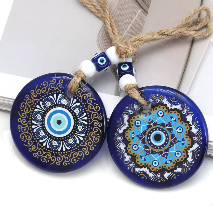 Schlüsselanhänger Lucky Eye, Glas, Buntes Muster, Unisex - Bild 3