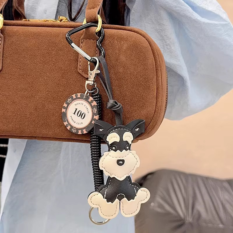 Yogodlns Schlüsselanhänger, Schnauzer, PU-Leder, Unisex - Bild 2