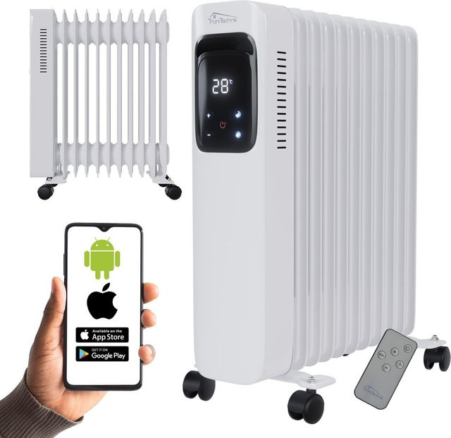 Tronitechnik Ölradiator TT-OR 311 Weiß, 2500 Watt Elektroheizung mit WiFi, App-Steuerung, Timer, Überhitzungsschutz und Kippschutz - Bild 1