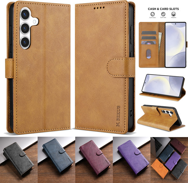 Business Flip Leder Brieftasche Case für Samsung Galaxy A-Serie in Blau - Bild 1