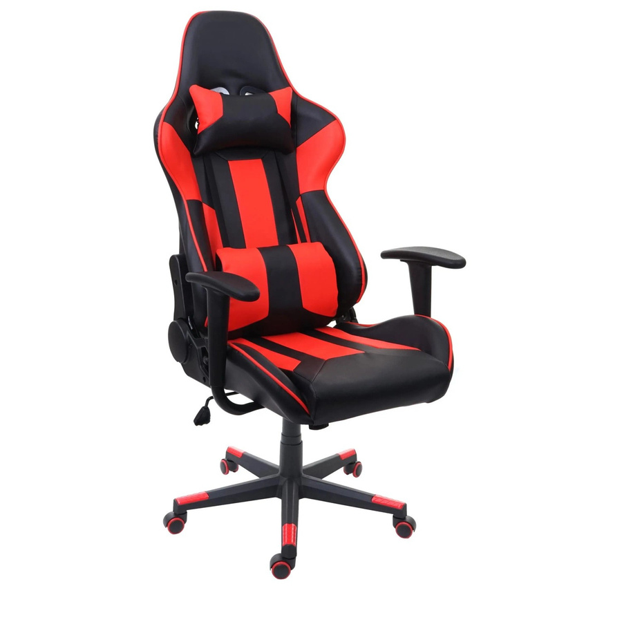 Proregal Gamingstuhl Bürostuhl in Schwarz-Rot aus Kunstleder mit Kopfstütze und Höhenverstellung, H x B x T: 136 x 67 x 69 cm, Sitzhöhe: 46 cm - Bild 2